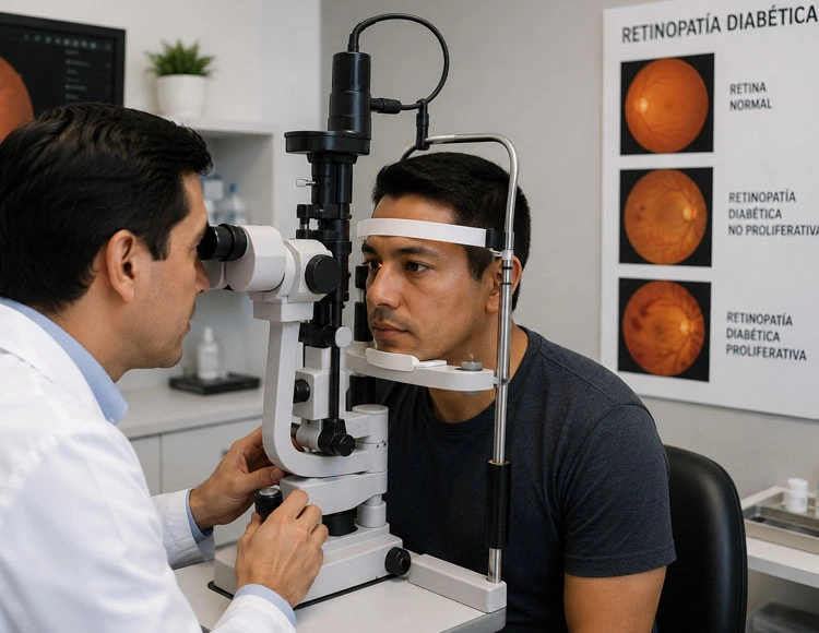 Examen visual y diagnóstico de enfermedades oculares por el Dr. Noé Morales Ortiz en Unidad Integral Oftalmológica UIO