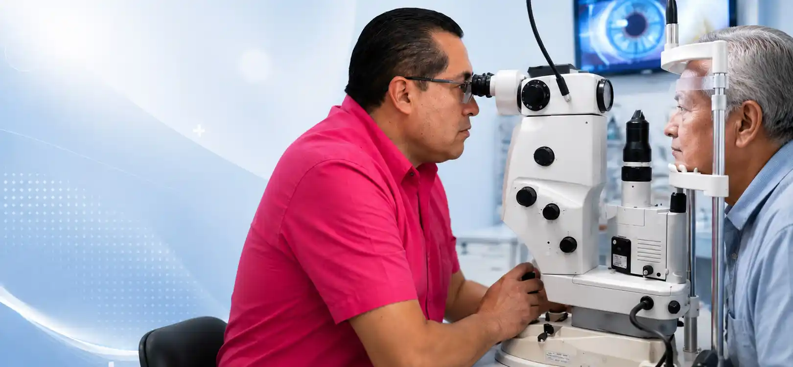 Examen visual y diagnóstico de enfermedades oculares por el Dr. Noé Morales Ortiz en Unidad Integral Oftalmológica UIO